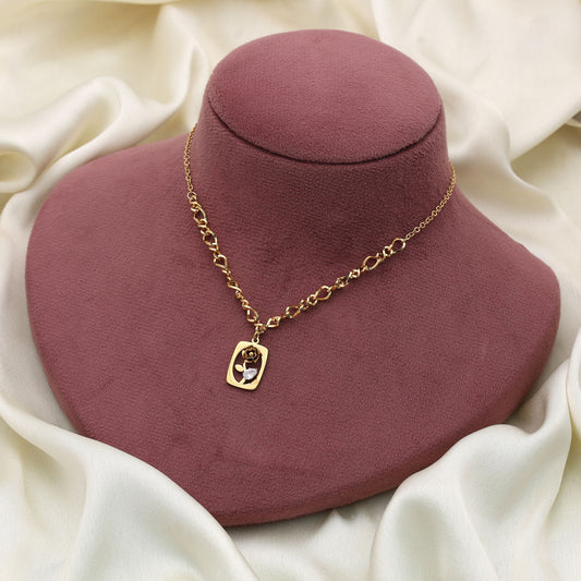 Gold Color Stainless Steel Anti Tarnish Necklace With Elegant Durable Fashion Jewelry Style