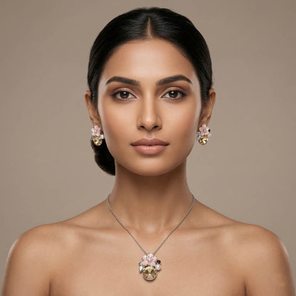 Gold Color Anti Tarnish Necklace Set With Premium Stylish Jewelry Shine