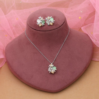 Mehrfarbiges anlaufgeschütztes Halsketten-Set mit strahlendem, festlichem Mode-Styling