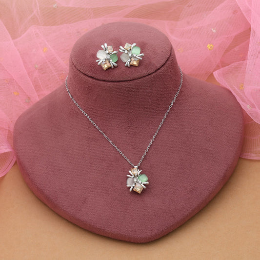 Multi Color Anti Tarnish Necklace Set With Bright Festive Fashion Styling