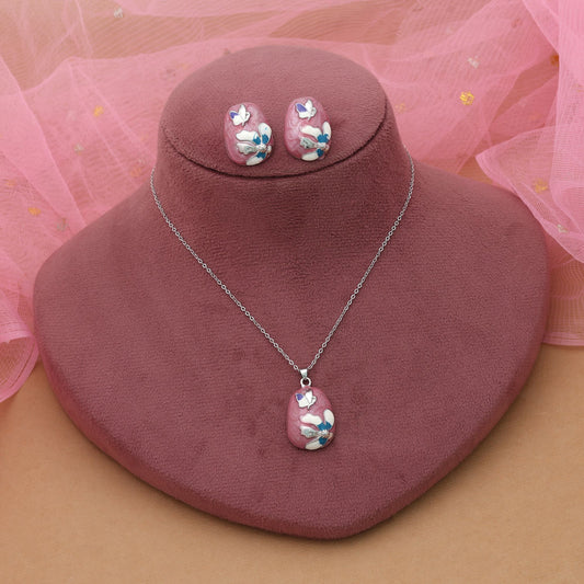 Magentafarbenes Meena-Arbeit Anti-Anlauf Halsketten-Set mit königlich-traditionellem Finish