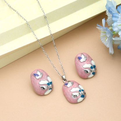 Pinkfarbenes Meena-Arbeit Anti-Anlauf-Halsketten-Set mit kunstvollem traditionellem Design