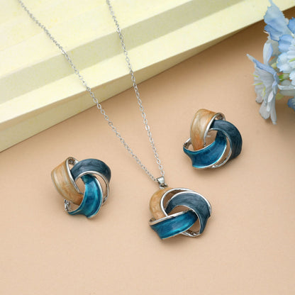 Türkisblaues Meena-Arbeit Collier-Set mit Anlaufschutz und stilvollem ethnischen Flair