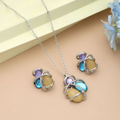 Hellgelbes, anlaufgeschütztes Halsketten-Set mit strahlend elegantem Schmuck-Appeal