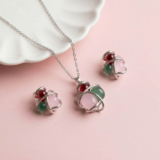 Multi Color Anti Tarnish Necklace Set With Vibrant Ethnic Fashion Charm