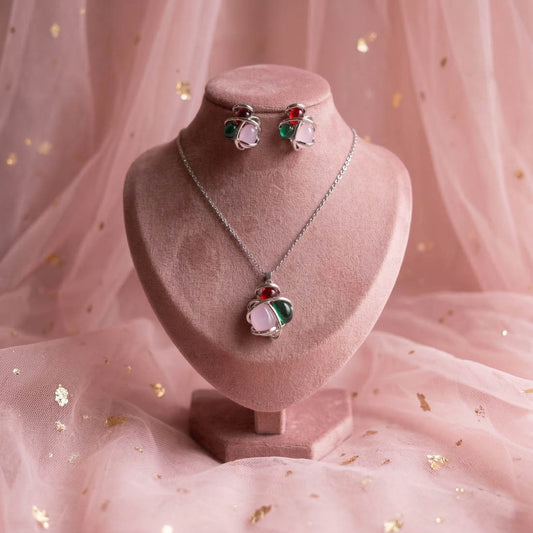 Multi Color Anti Tarnish Necklace Set With Vibrant Ethnic Fashion Charm