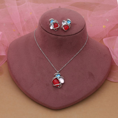 Rotes Anlaufgeschütztes Halsketten-Set im eleganten traditionellen Party-Look