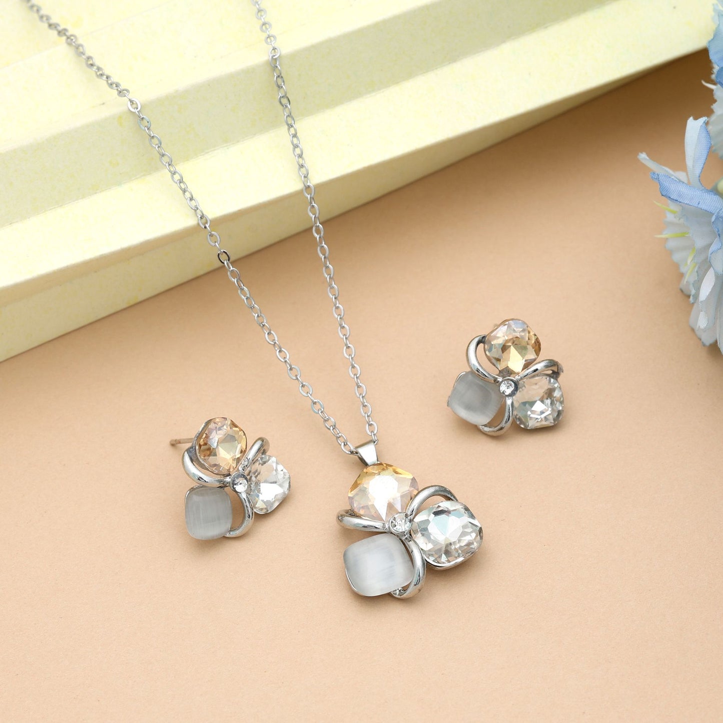 Gold Color Anti Tarnish Necklace Set With Premium Luxury Inspired Shine