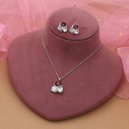 Lila Anti-Tarnish-Halskettenset mit elegantem, zeitgenössischem Schmuckdesign