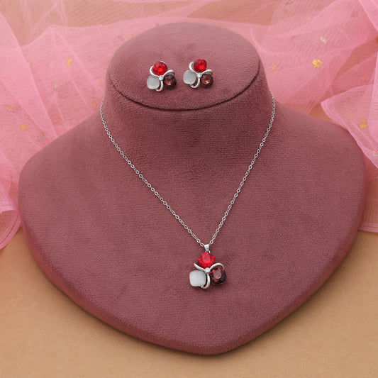 Rotes Anti-Anlauf-Halskettenset für kräftiges festliches Hochzeits-Styling