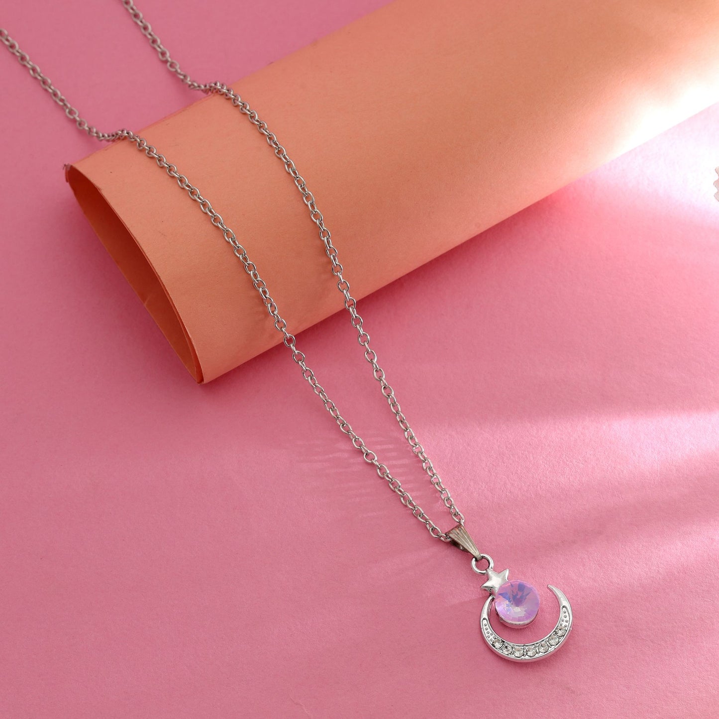 Light Purple Color Anti Tarnish Necklace Subtle Elegant Stylish Daily Jewelry