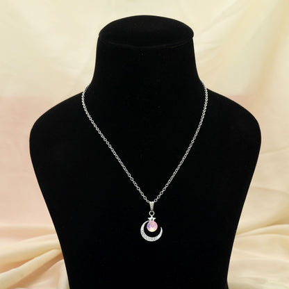 Light Purple Color Anti Tarnish Necklace Subtle Elegant Stylish Daily Jewelry