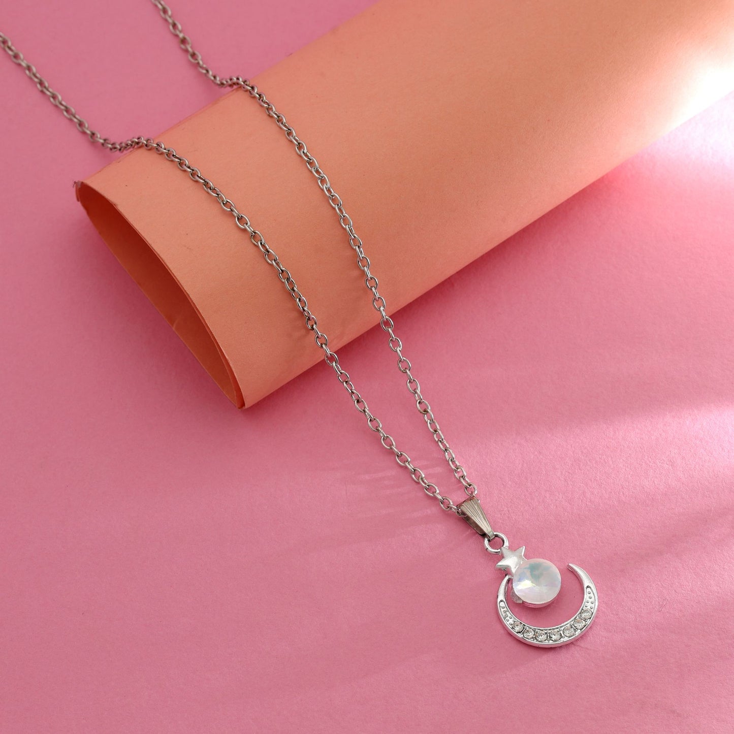 Silver Color Anti Tarnish Necklace Classic Minimal Chic Daily Wear Jewelry