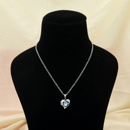 Multi Color Heart Shape Anti Tarnish Necklace Trendy Vibrant Fashion Jewelry