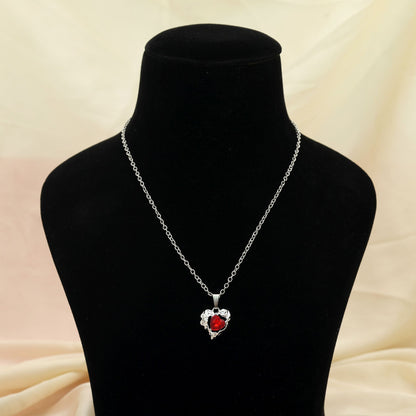 Rote herzförmige, anlaufgeschützte Halskette – markanter, romantischer Statement-Schmuck