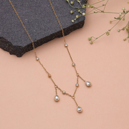 White Color Anti Tarnish Necklace with Elegant Everyday Wear Appeal
