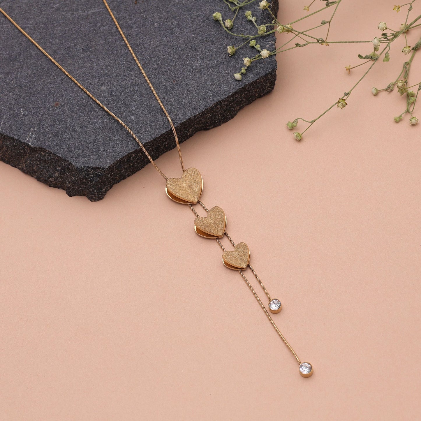 Gold Color Anti Tarnish Necklace with Luxury Inspired Modern Styling