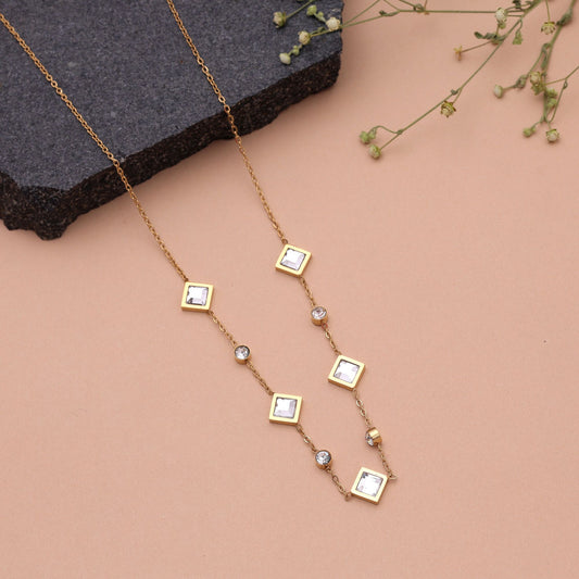 White Color Anti Tarnish Necklace with Premium Elegant Finish Design