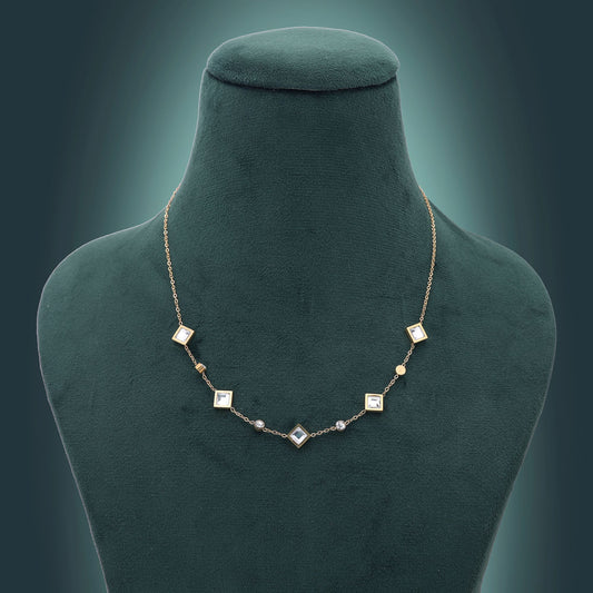 White Color Anti Tarnish Necklace with Premium Elegant Finish Design
