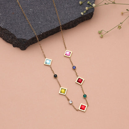 Multi Color Anti Tarnish Necklace with Premium Decorative Artistic Design