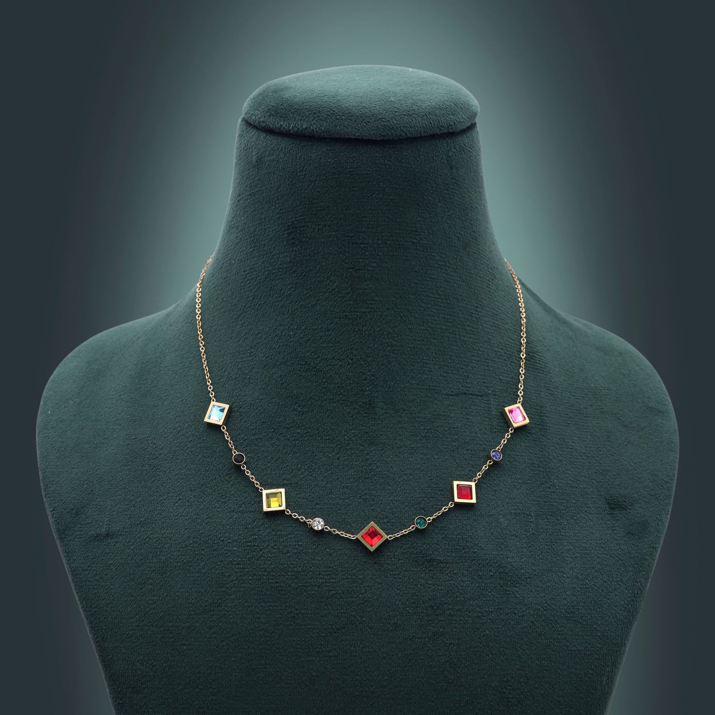 Multi Color Anti Tarnish Necklace with Premium Decorative Artistic Design