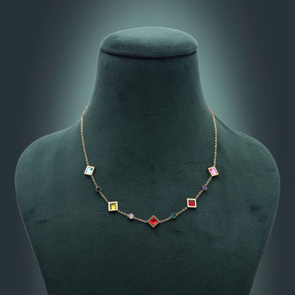 Multi Color Anti Tarnish Necklace with Premium Decorative Artistic Design