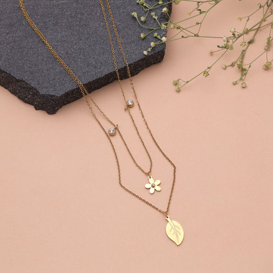 Gold Color Anti Tarnish Necklace with Trendy Everyday Fashion Appeal
