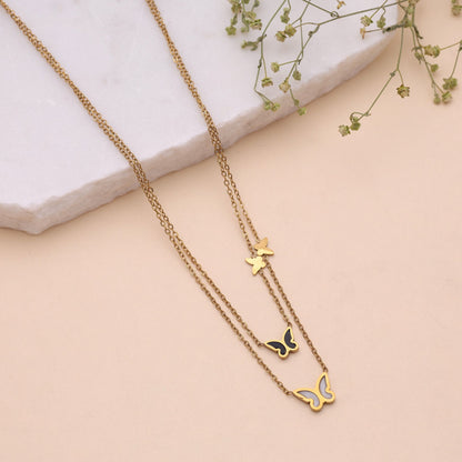 Gold Color Anti Tarnish Necklace with Luxury Inspired Modern Design