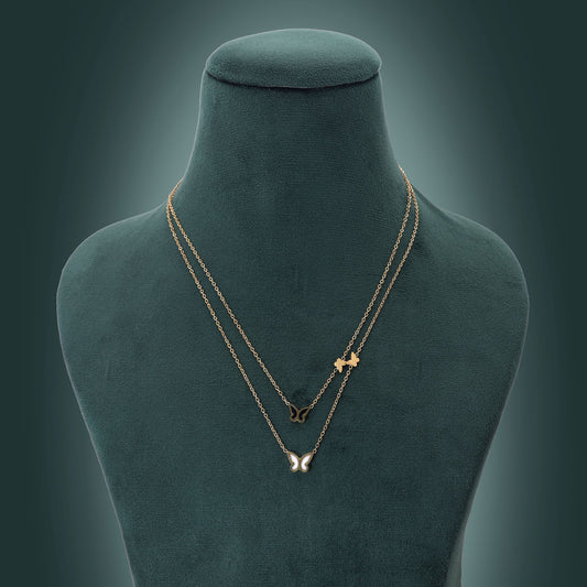Gold Color Anti Tarnish Necklace with Luxury Inspired Modern Design