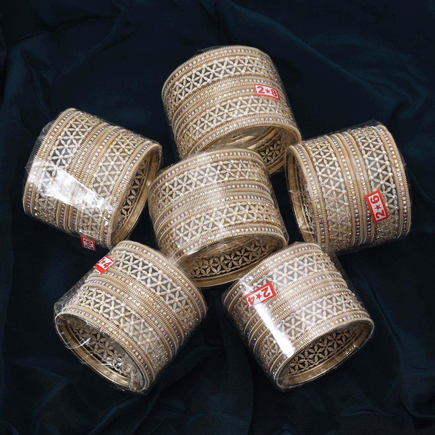 Elegant Gold Color 6 Set Of Bangles Combo For Traditional Party Wear