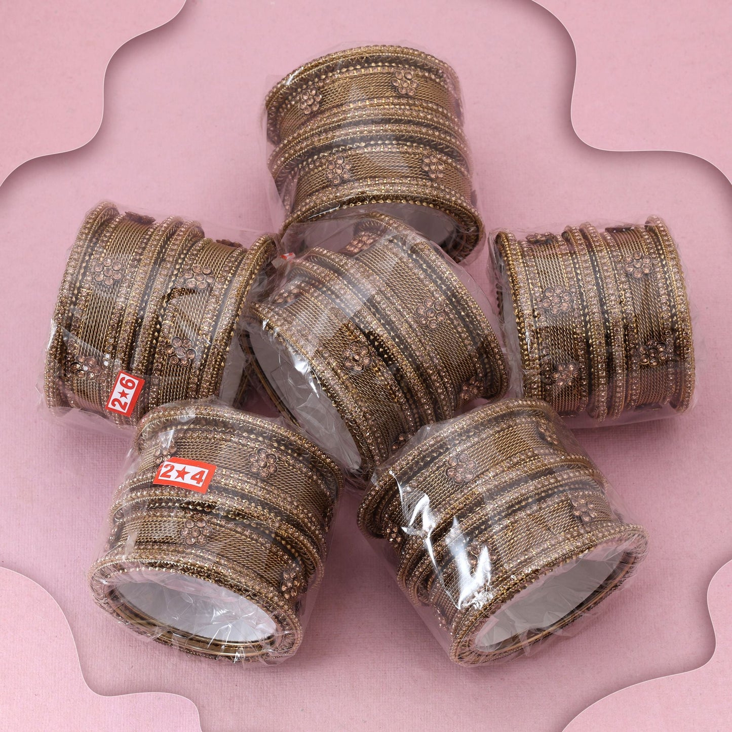 Classic Gold Color 6 Set Of Bangles Combo Ideal For Daily And Festive Wear