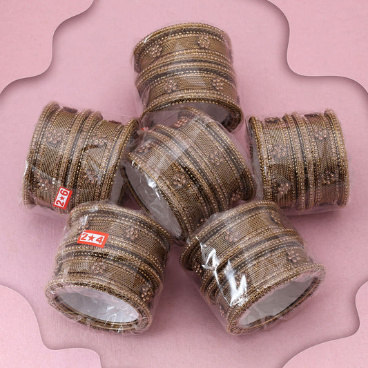 Classic Gold Color 6 Set Of Bangles Combo Ideal For Daily And Festive Wear
