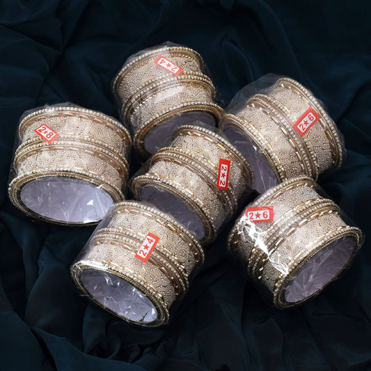 Premium Gold Color 6 Set Of Bangles Combo With Elegant Glossy Finish