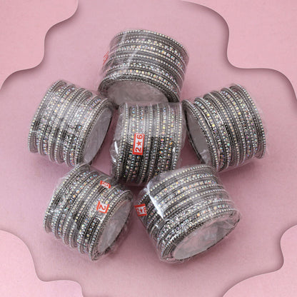 Shimmering Silver Color 6 Set Of Bangles Combo For Party And Festive Style
