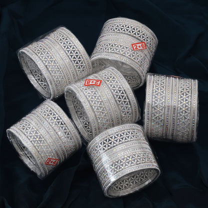 Exclusive Silver Color 6 Set Of Bangles Combo For Bridal And Festive Occasions