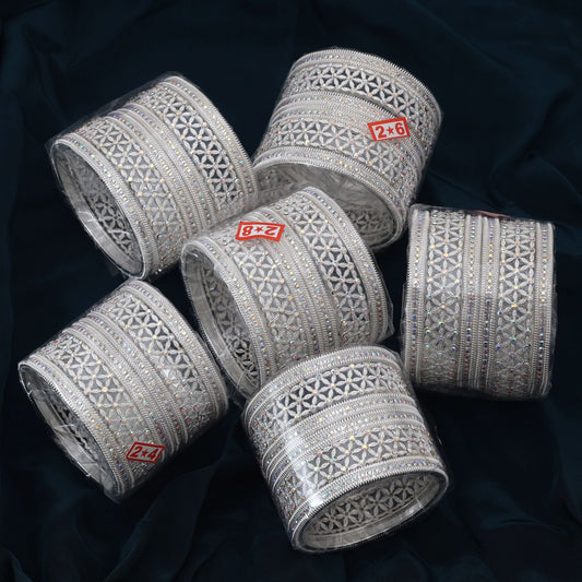 Exclusive Silver Color 6 Set Of Bangles Combo For Bridal And Festive Occasions