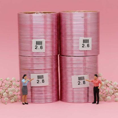 Light Pink Color 4 Set Of Bangles Combo Size(2 Set Of 2.6, 2 Set Of 2.8)