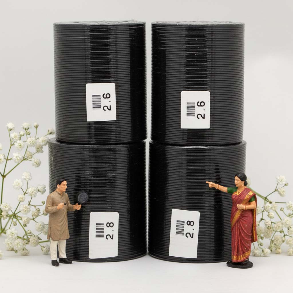 Black Color 4 Set Of Bangles Combo Size(2 Set Of 2.6, 2 Set Of 2.8)