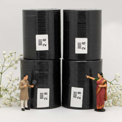 Black Color 4 Set Of Bangles Combo Size(2 Set Of 2.6, 2 Set Of 2.8)