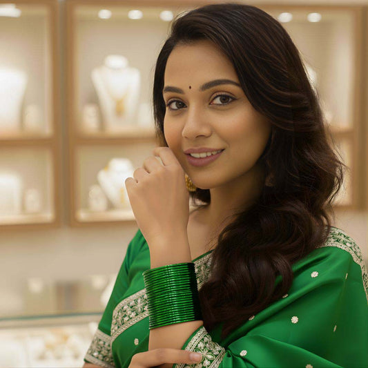 Green Color 4 Set Of Bangles Combo Size(2 Set Of 2.6, 2 Set Of 2.8)