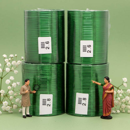 Green Color 4 Set Of Bangles Combo Size(2 Set Of 2.6, 2 Set Of 2.8)
