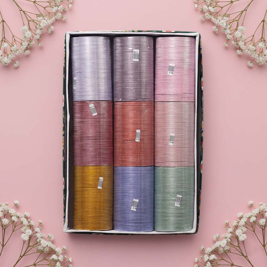 Assorted Color 9 Set Of Fashion Bangles Combo Size: 2.10