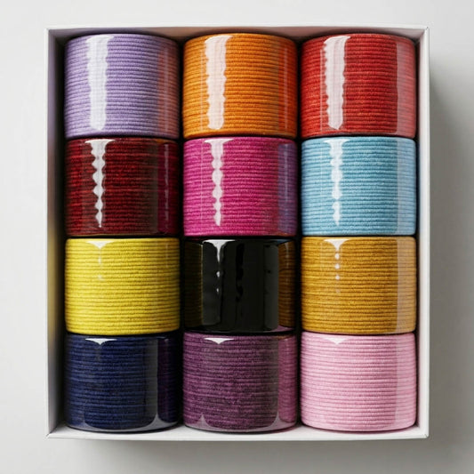 Assorted Color 12 Set Of Kids Velvet Bangles Combo Size: 1.0 (FNFB159CMB)