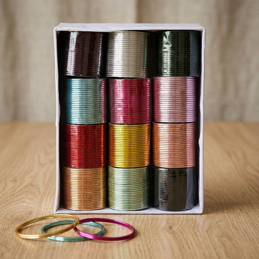 Assorted Color 12 Set Of Kids Bangles Combo Size: 2.0 (FNFB166CMB)