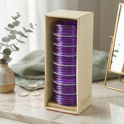 Lavender Color 8 Set Of Glass Bangle 32 Pieces Churi Mix Size (2.2, 2.4, 2.6, 2.8, 2.10) (FNFB182CMB)