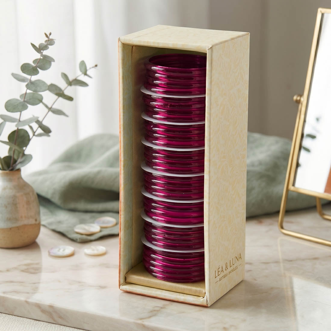 Rani Color 8 Set Of Glass Bangle 32 Pieces Churi Mix Size (2.2, 2.4, 2.6, 2.8, 2.10) (FNFB187CMB)