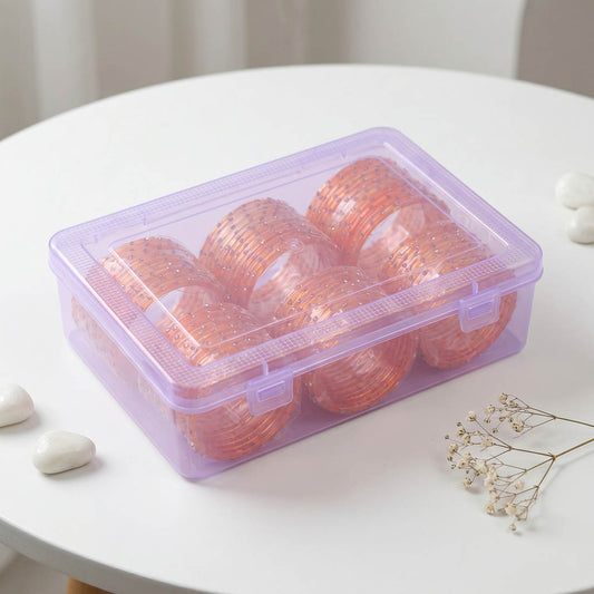 Orangefarbenes 6er-Set Glasarmreifen Größe: 2.4, 2.6, 2.8, 2.10 (FNFB197CMB)