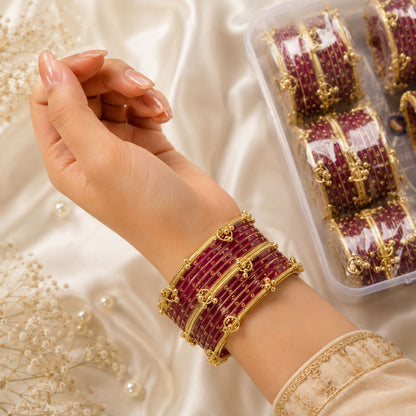 Multi Color 6 Pair Of Traditional Glass with Kashmiri Bangles Combo 84 Piece Featuring Stylish Cultural Look