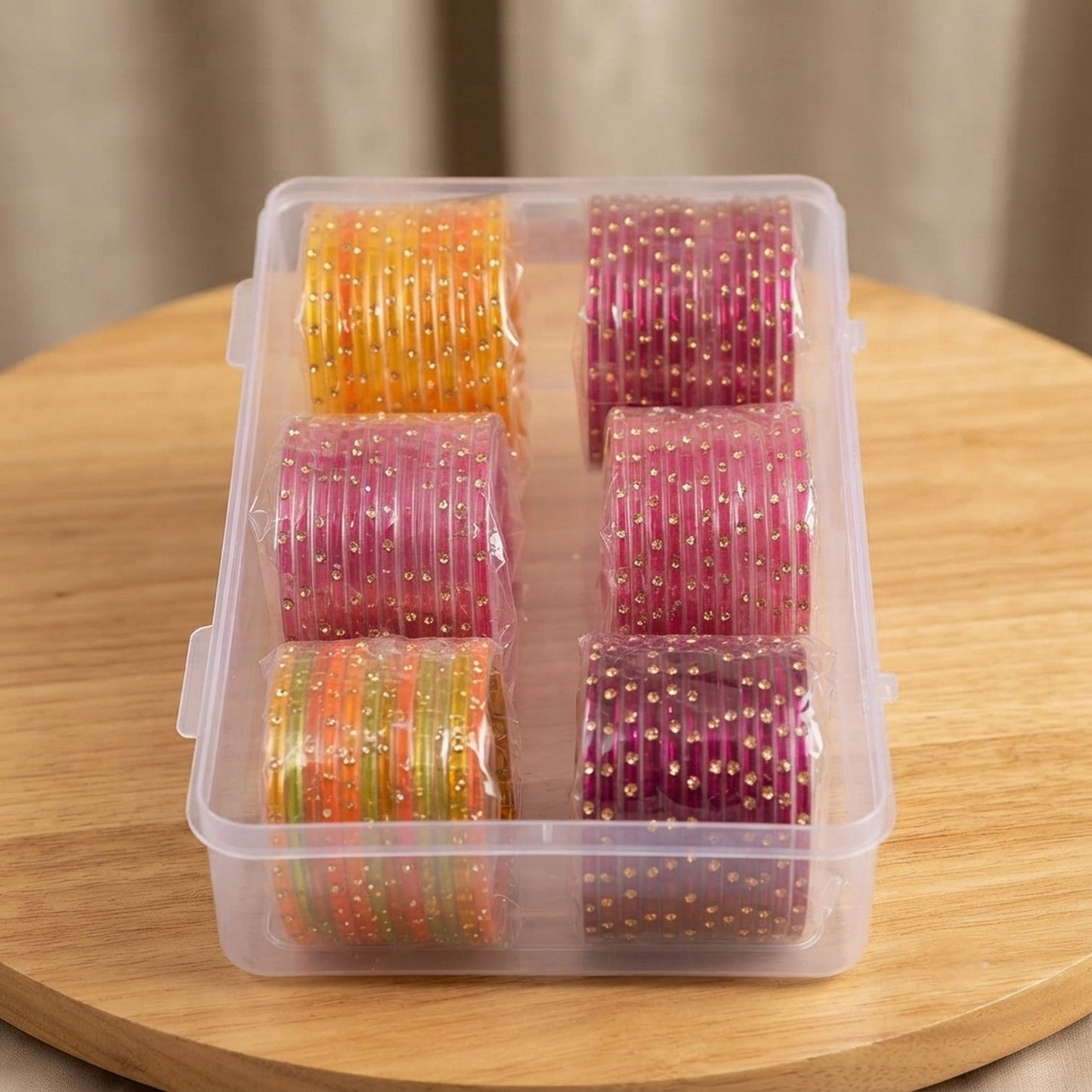 Multi Color 6 Pair Of Traditional Glass Bangles Combo 72 Piece for Daily and Festive Occasions