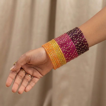 Multi Color 6 Pair Of Traditional Glass Bangles Combo 72 Piece for Daily and Festive Occasions
